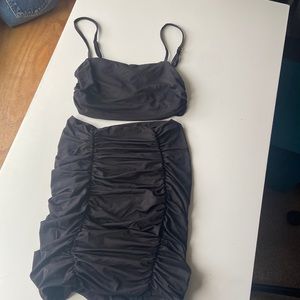 Women's Summer 2 Piece Outfits Cami Crop Top Bodycon Skirt Mini Club Dress